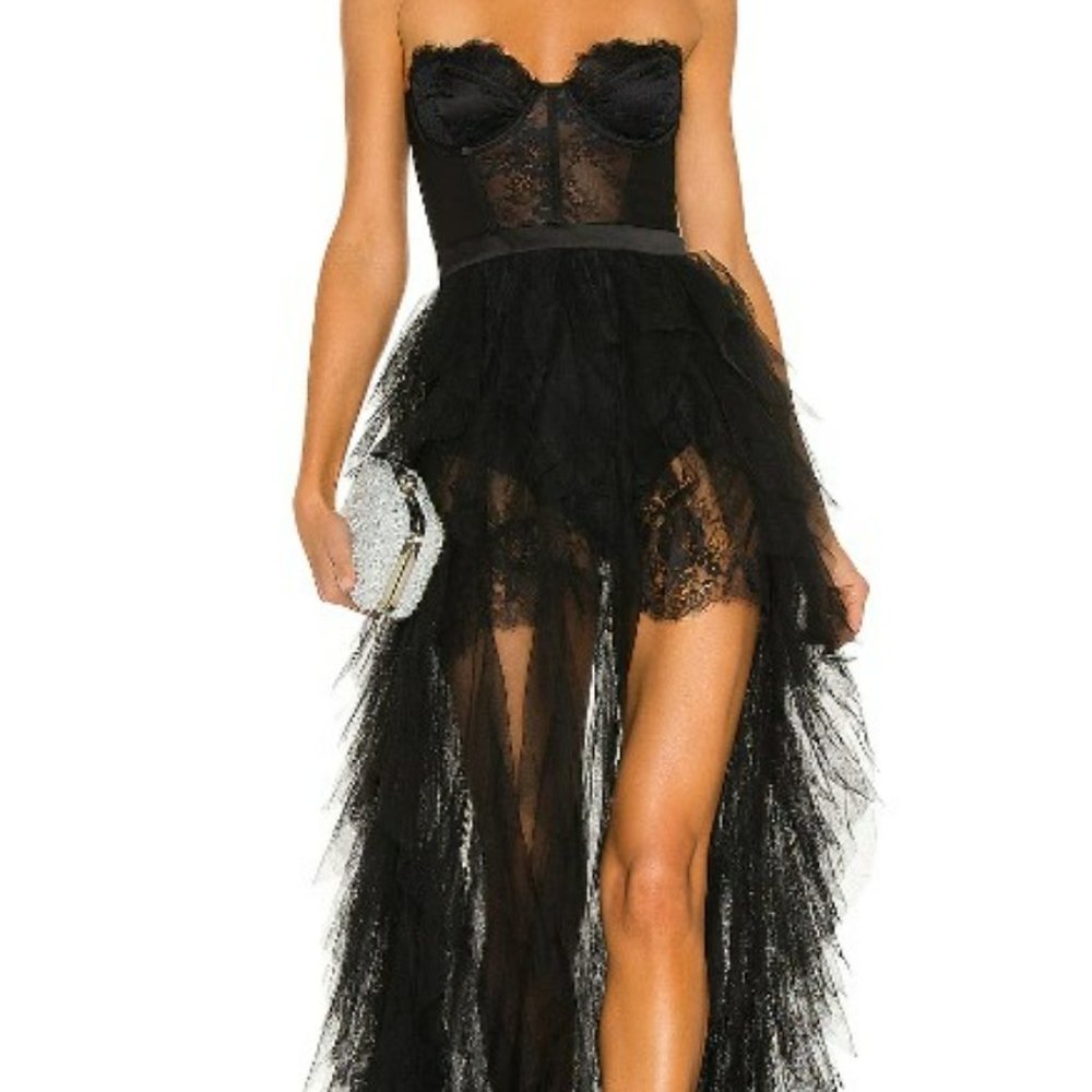 Black lace GORGEOUS sexy FOR LOVE AND LEMONS Bustier Gown